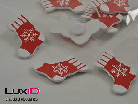 X-mass kous (adhesive) 65 rood 30X30mm (12pcs)